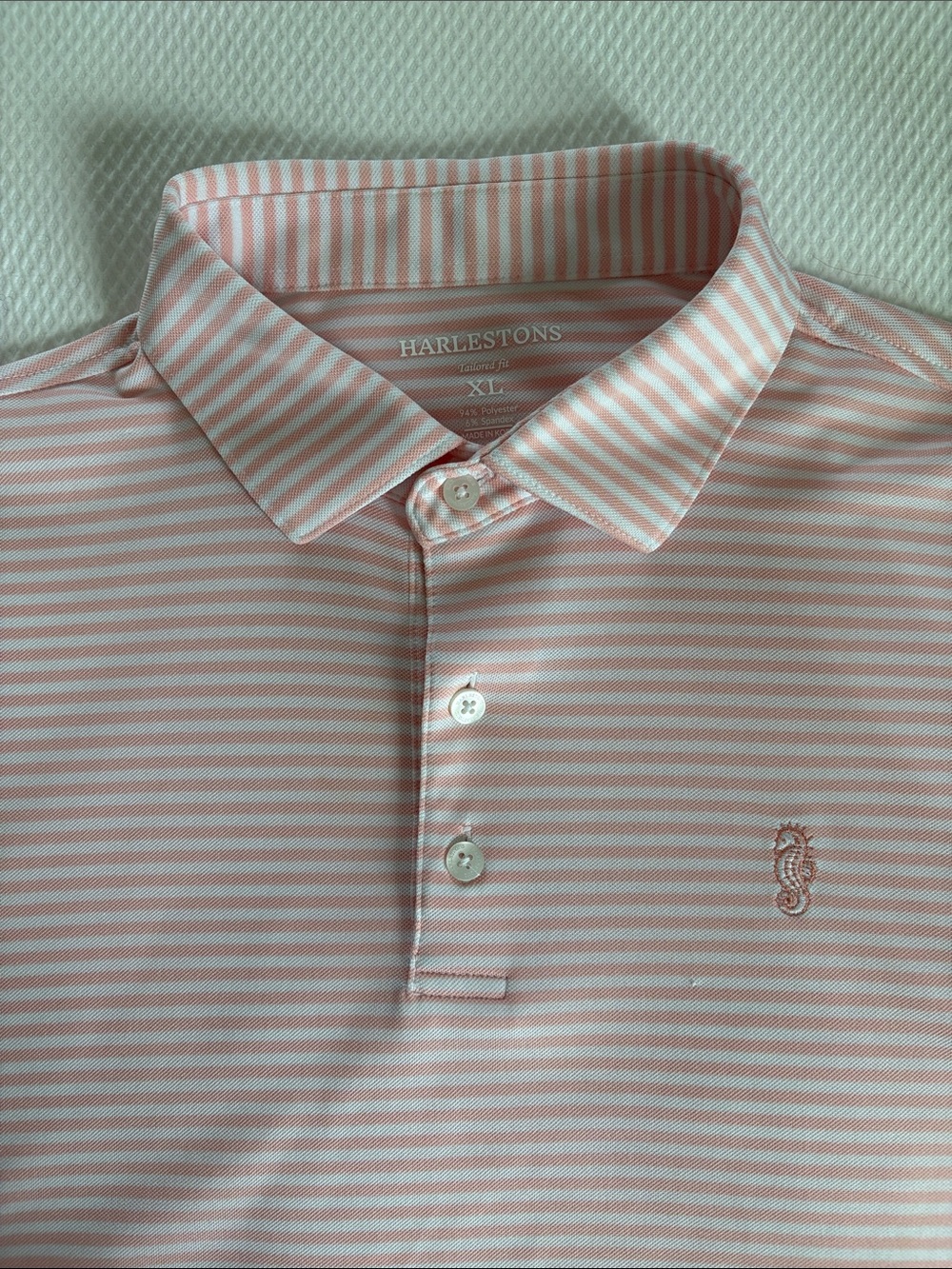 Men’s Pink Striped Polo Shirt